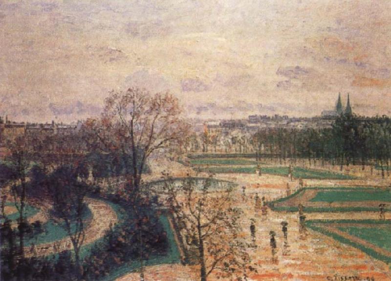 Camille Pissarro The Tuileries Gardens in Rain oil painting picture